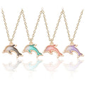 Gold Dolphin Pendant Necklace Jewelry